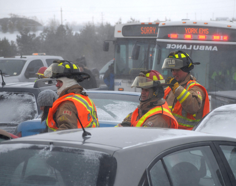 Snow squalls cause 96-car pileup outside Toronto