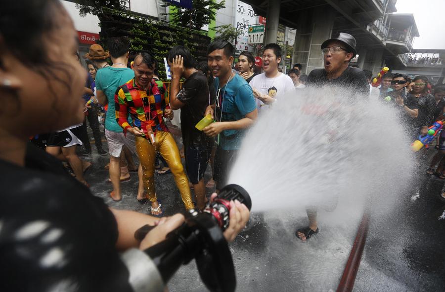 Songkran water festival celebrated in Thailand