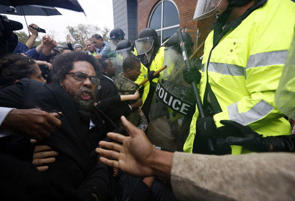 Ferguson protesters struggle to keep focus on slain teenager