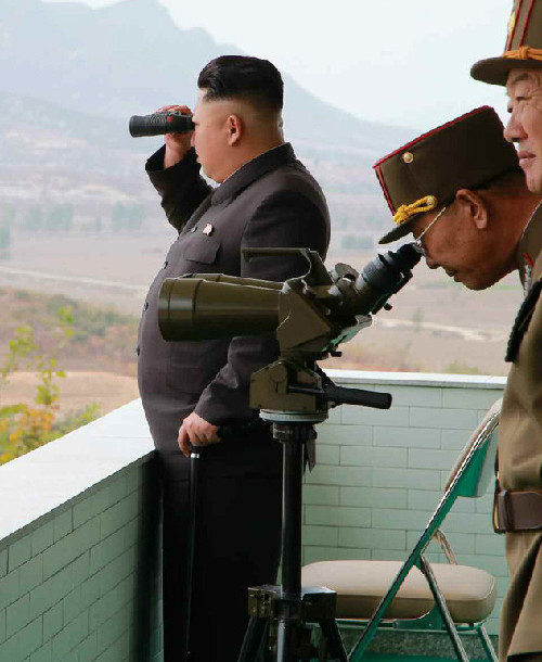 Kim Jong-un oversees army drill