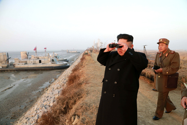 DPRK's leader oversees combined military drill