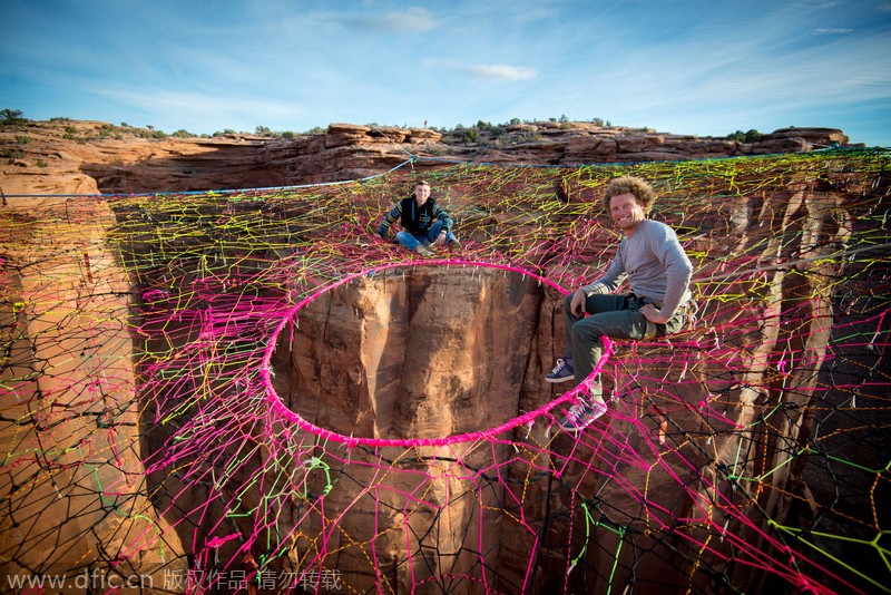 Daredevils run, jump and hurl themselves into 400ft canyons