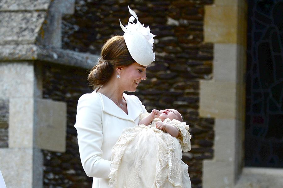 UK's Princess Charlotte christened on royal estate