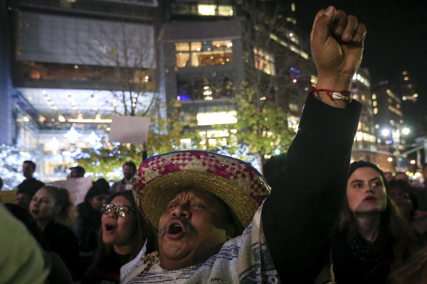 At New York anti-Trump rally, protesters express anger, fear