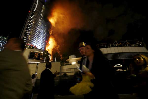 Fire engulfs Dubai hotel near world's tallest building