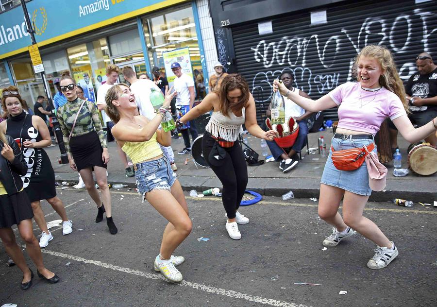 Colorful parade at Notting Hill Carnival