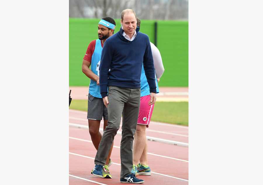 William, Kate and Harry compete in relay race for charity