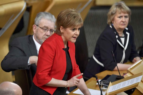 Sturgeon takes independence referendum call to Scottish parliament