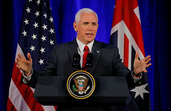 US vice president discusses Korean Peninsula with Australian PM