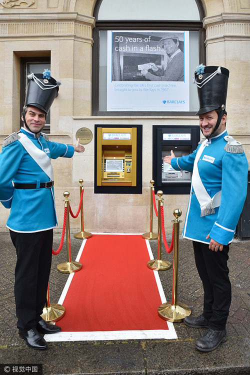 World's first ATM machine turns to gold on 50th birthday