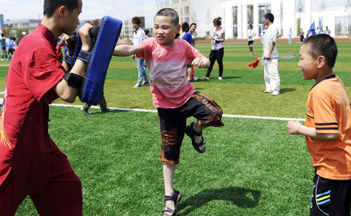 Martial arts demo for orphans